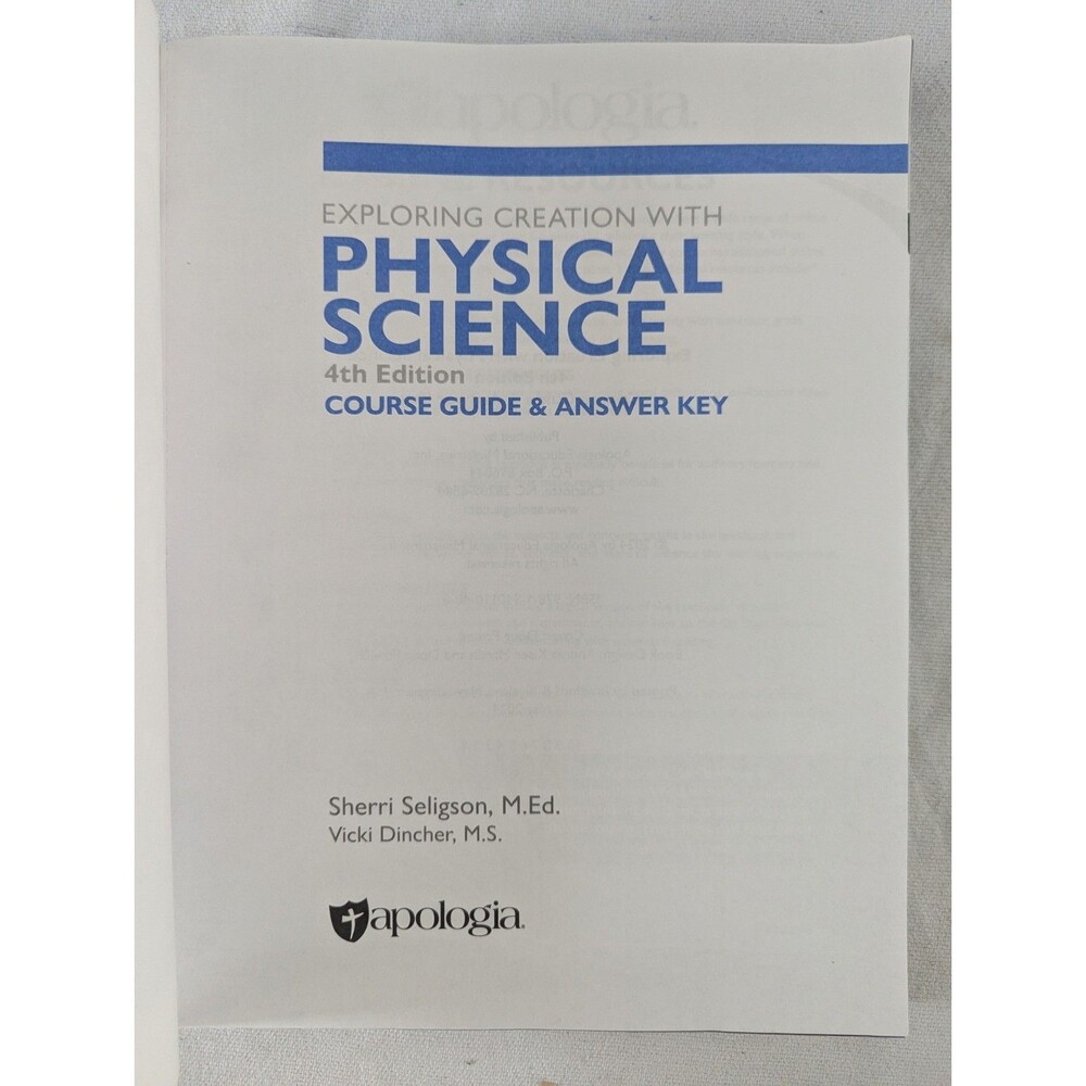 Exploring Creation with Physical Science 4th Ed Course Guide & Answer Key Clean - Picture 2 of 5